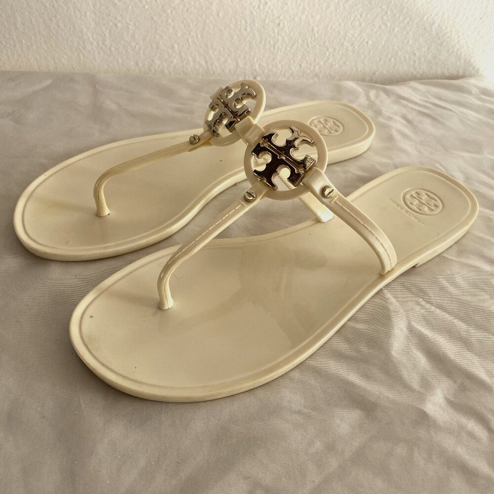 Tory Burch Mini Miller Jelly Sandal - Size 9 - Ivory